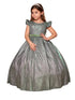 Big Girls Emerald Green Metallic Flutter Sleeve Junior Bridesmaid Dress 8-16 - SophiasStyle.com